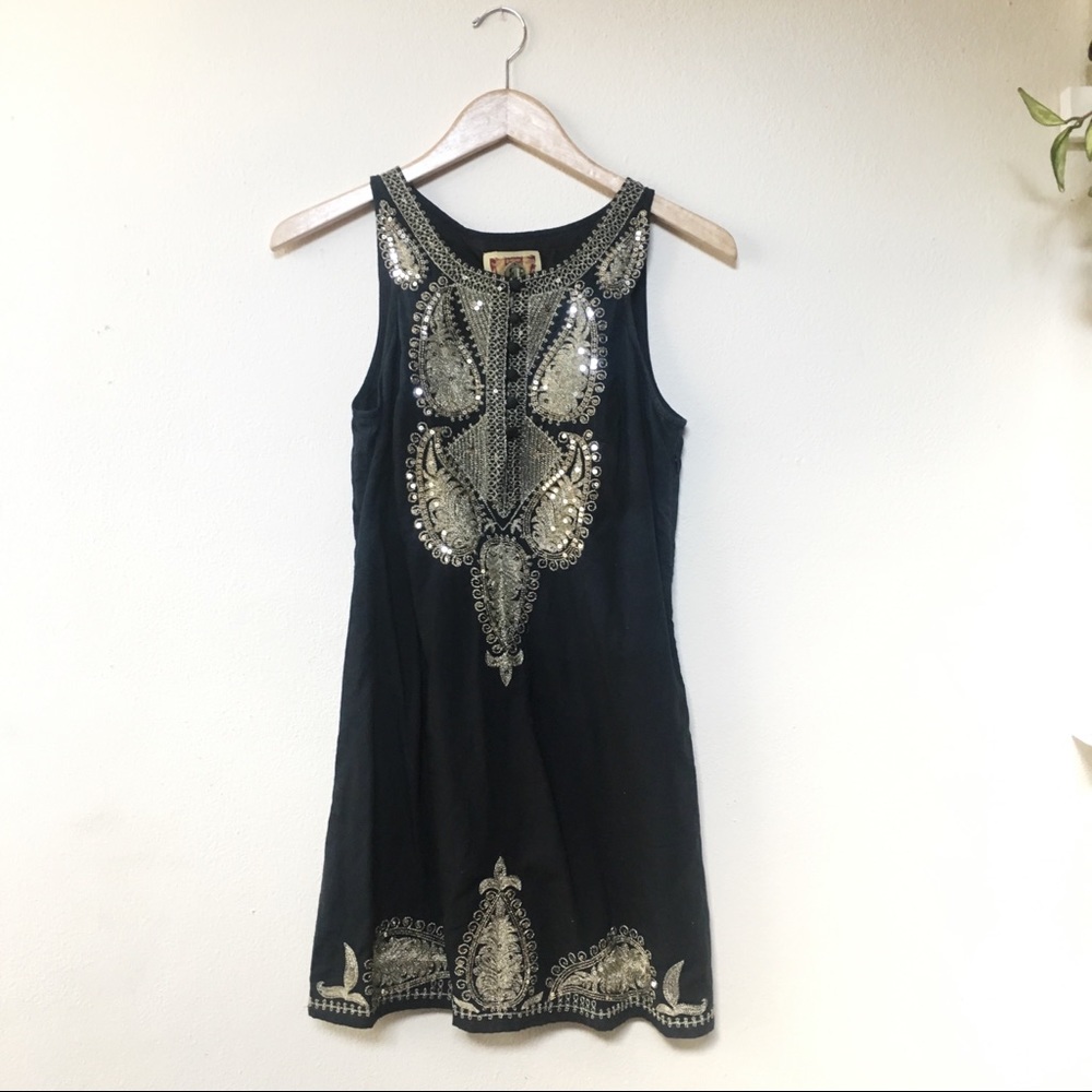 Free People - Embroidered Beaded Tunic Dress